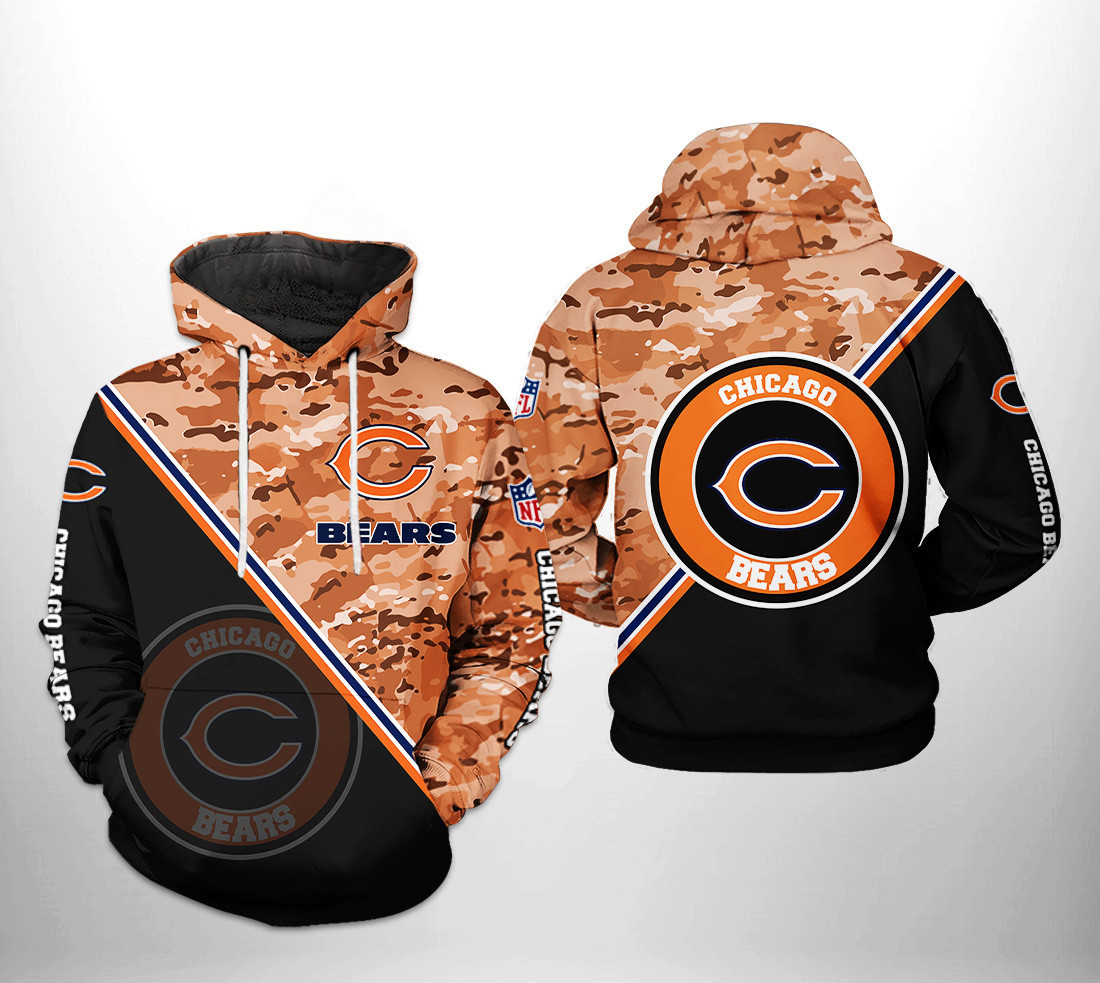 NFL Chicago Bears NFL Camo Team Hoodie  Zip Hoodie