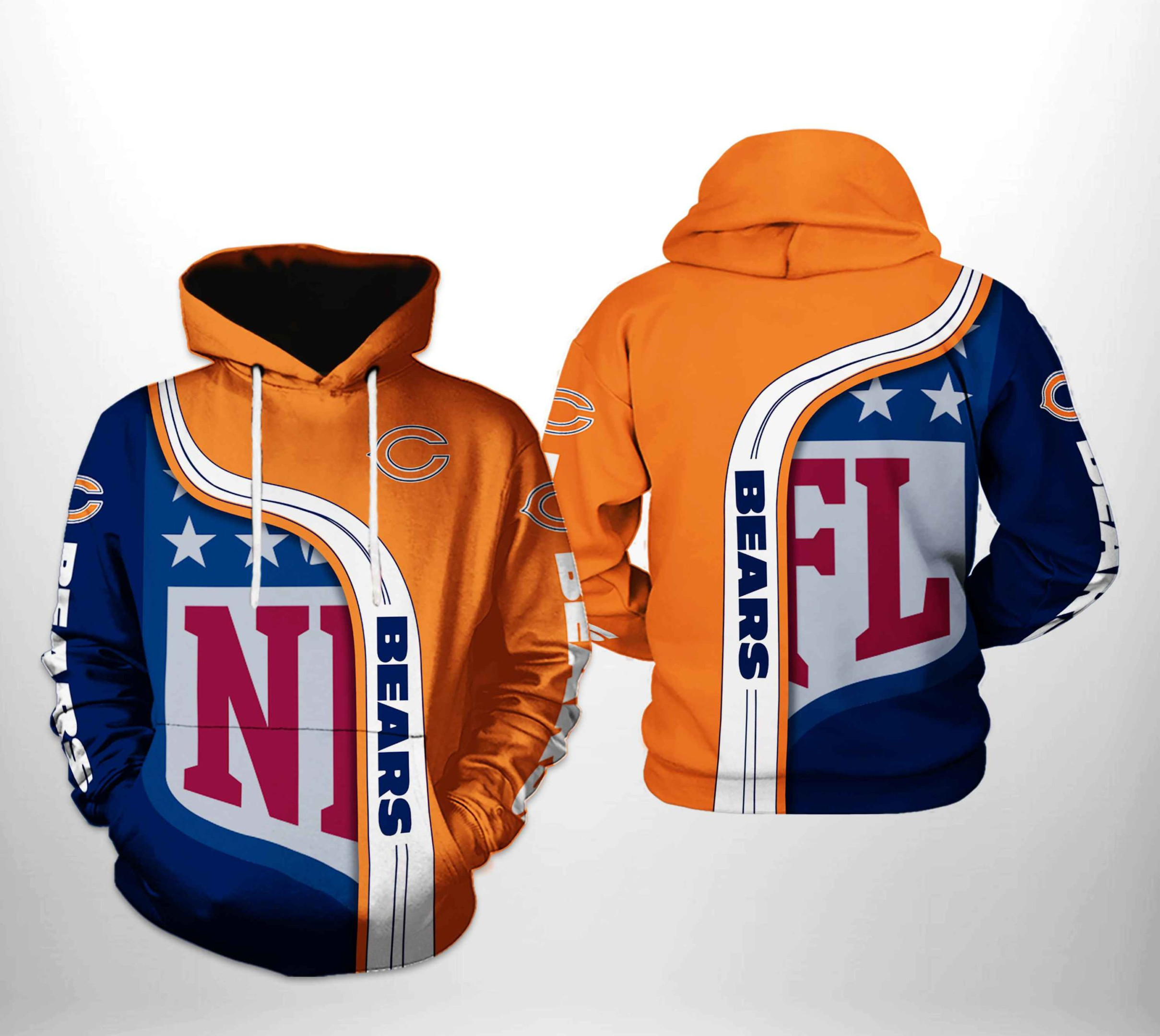 NFL Chicago Bears NFL Team Hoodie  Zip Hoodie Version 1335