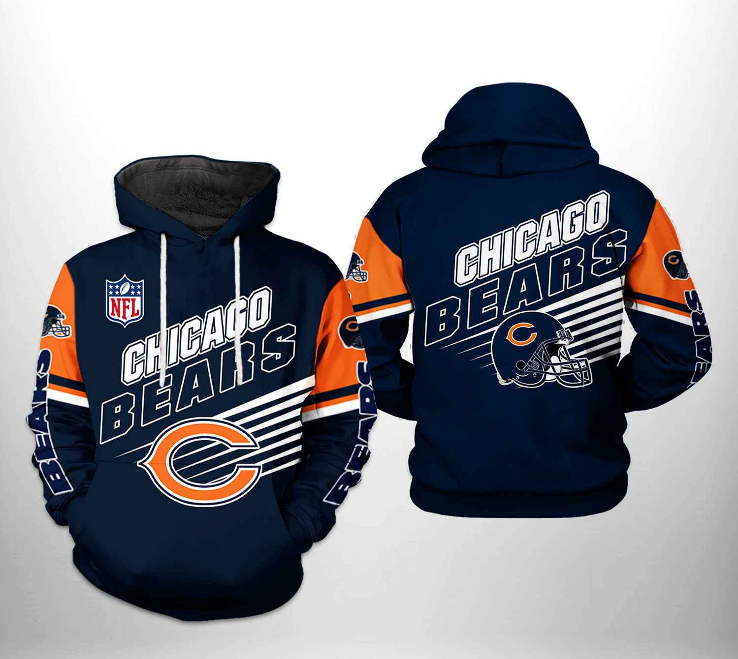 NFL Chicago Bears NFL Team Hoodie  Zip Hoodie Version 1336
