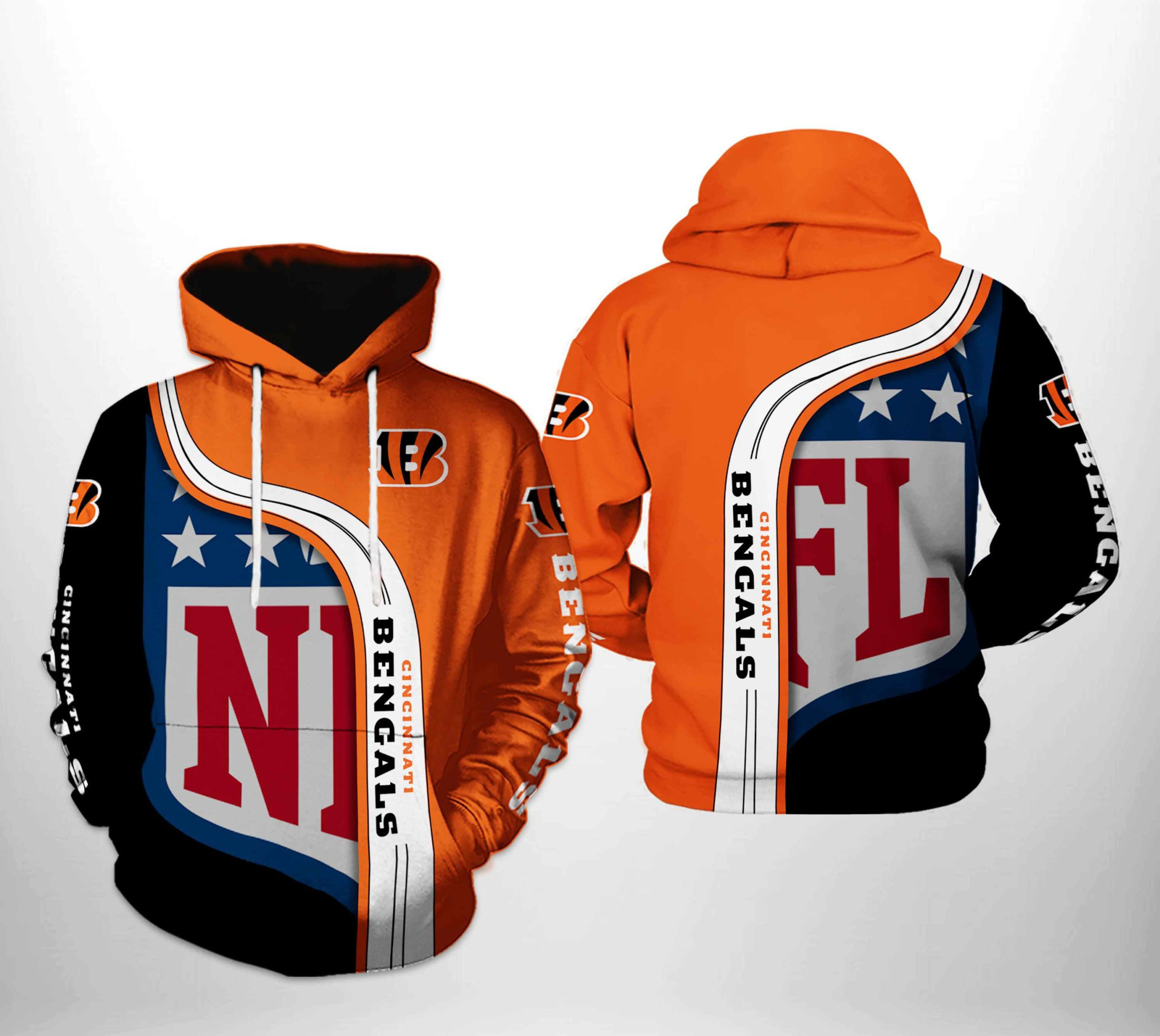 NFL Cincinnati Bengals NFL Team Hoodie  Zip Hoodie Version 2206