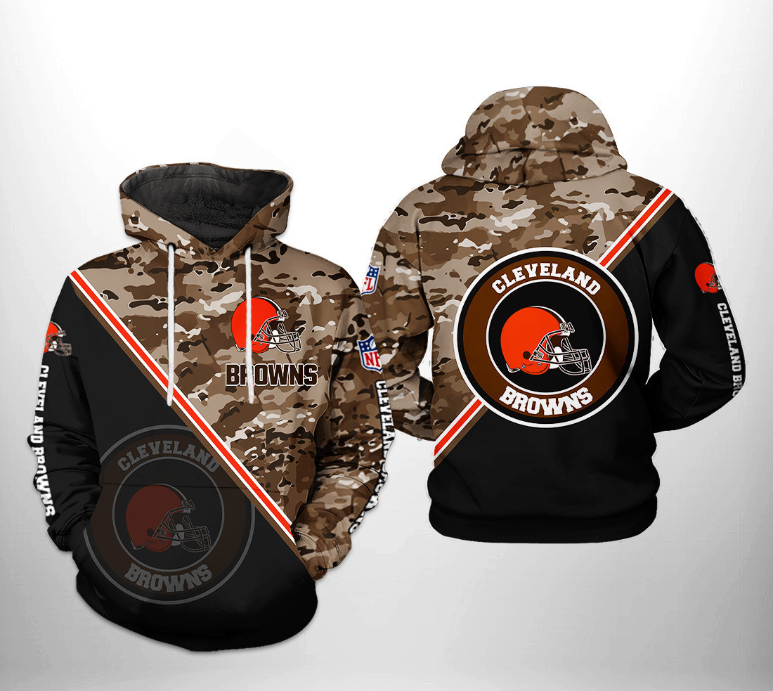NFL Cleveland Browns NFL Camo Team Hoodie  Zip Hoodie