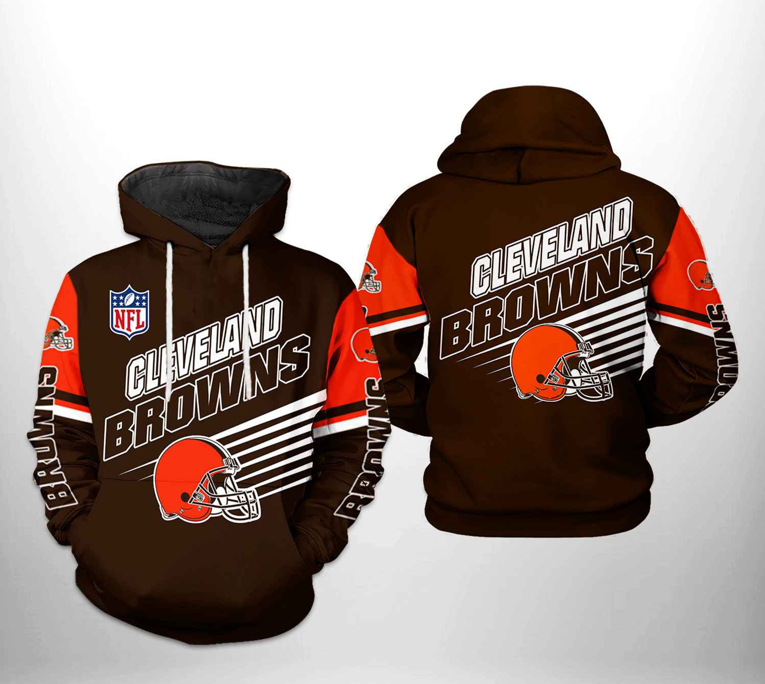 NFL Cleveland Browns NFL Team Hoodie  Zip Hoodie Version 2122