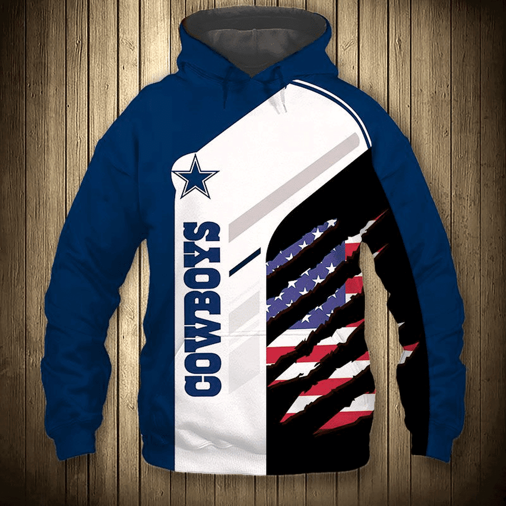 NFL Dallas Cowboys American Flag Hoodie  Zip Hoodie Version 978