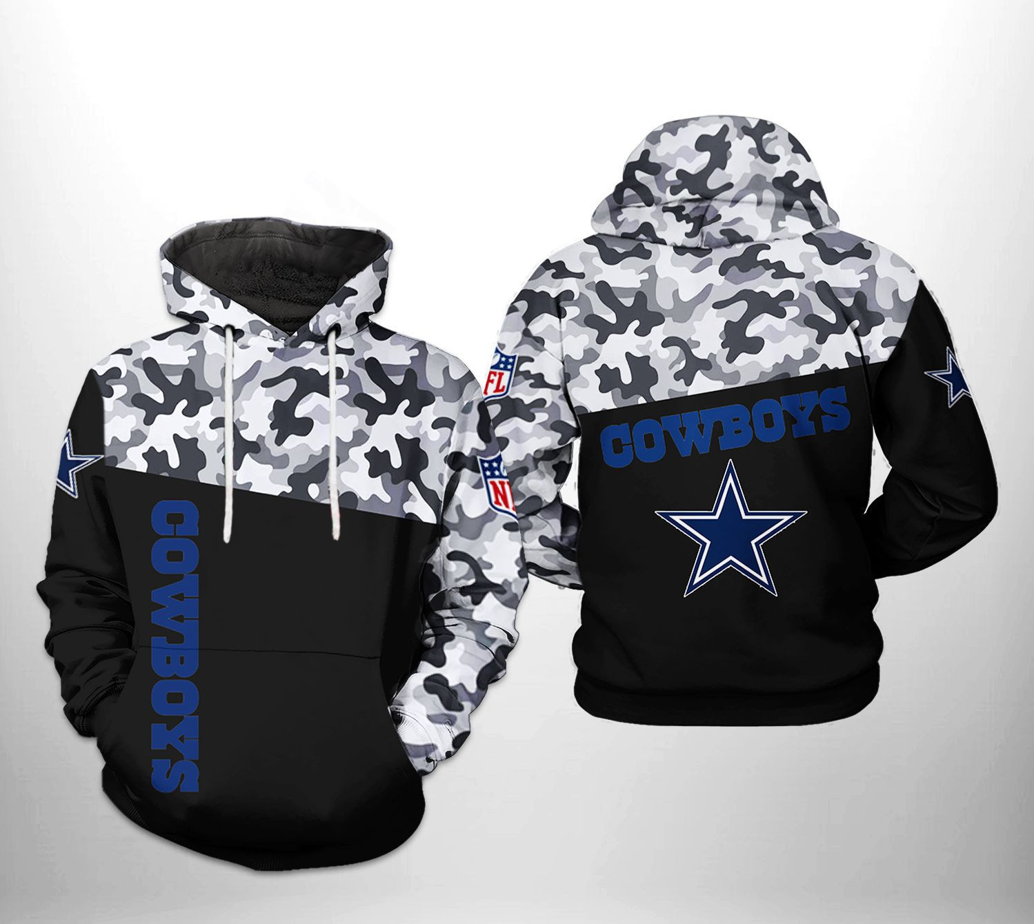 NFL Dallas Cowboys NFL Camo Veteran Team Hoodie  Zip Hoodie