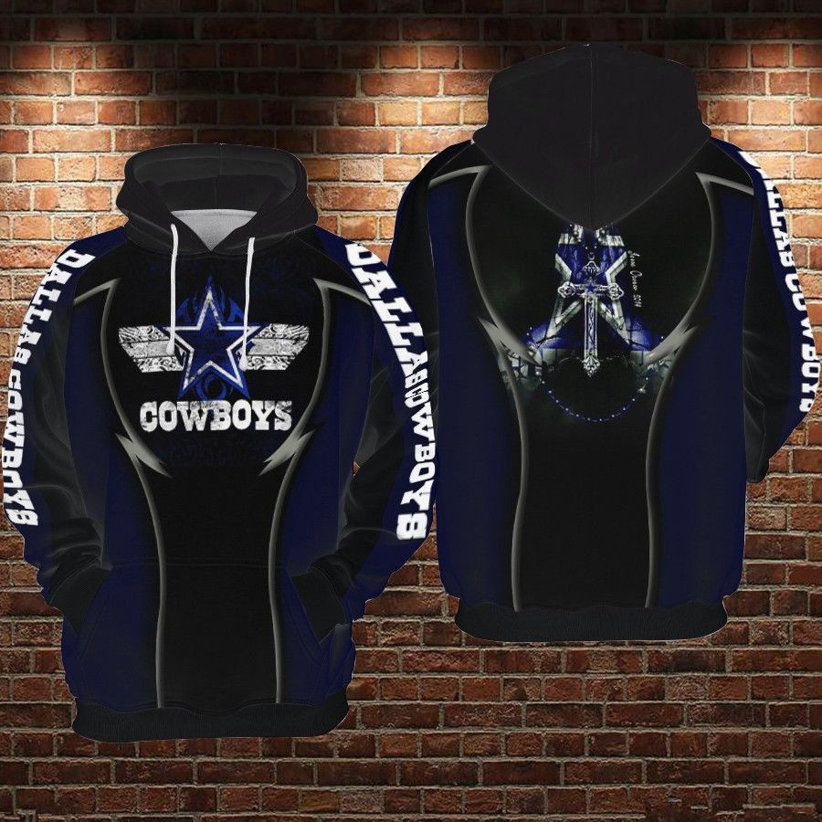 NFL Dallas Cowboys Nfl Football Jesus Cross Hoodie  Zip Hoodie