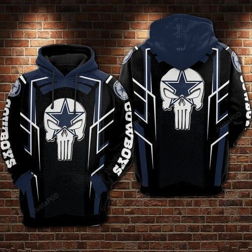 NFL Dallas Cowboys Nfl Football Punisher Skull Star Hoodie Version 946