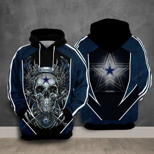 NFL Dallas Cowboys Nfl Football Skull Death Hoodie  Zip Hoodie Version 2124