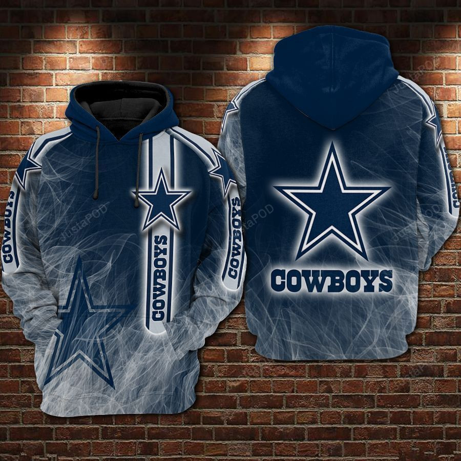 NFL Dallas Cowboys Nfl Football Smoke Blue White Hoodie  Zip Hoodie