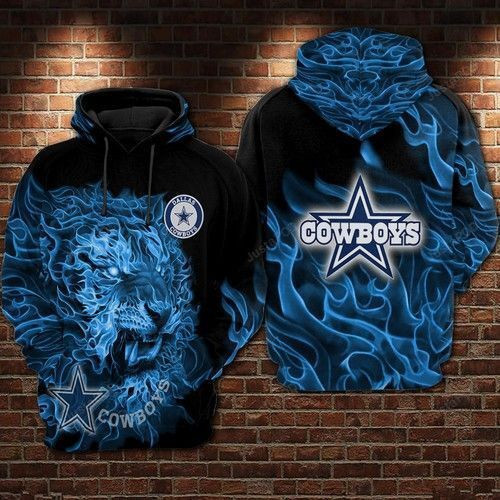 NFL Dallas Cowboys Nfl Football Tiger Smoke Blue Hoodie  Zip Hoodie