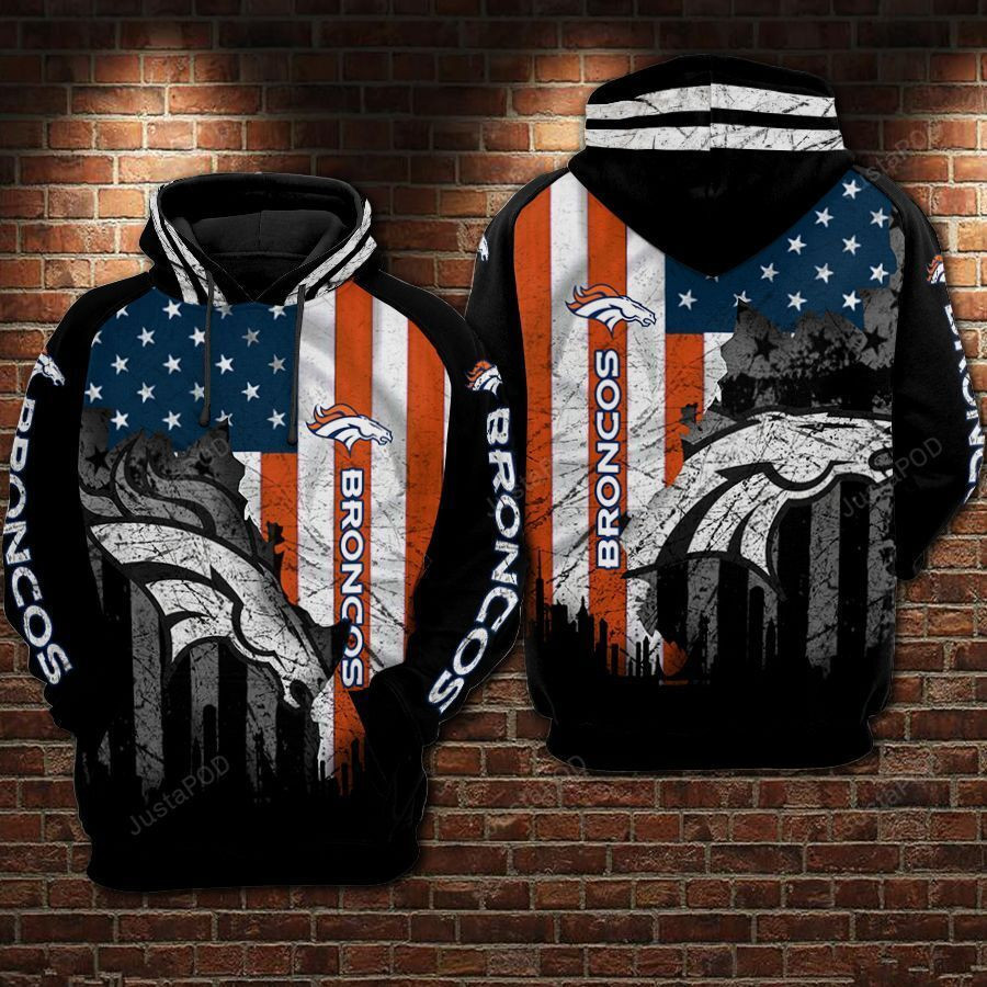 NFL Denver Broncos Nfl Football Flag American Hoodie  Zip Hoodie