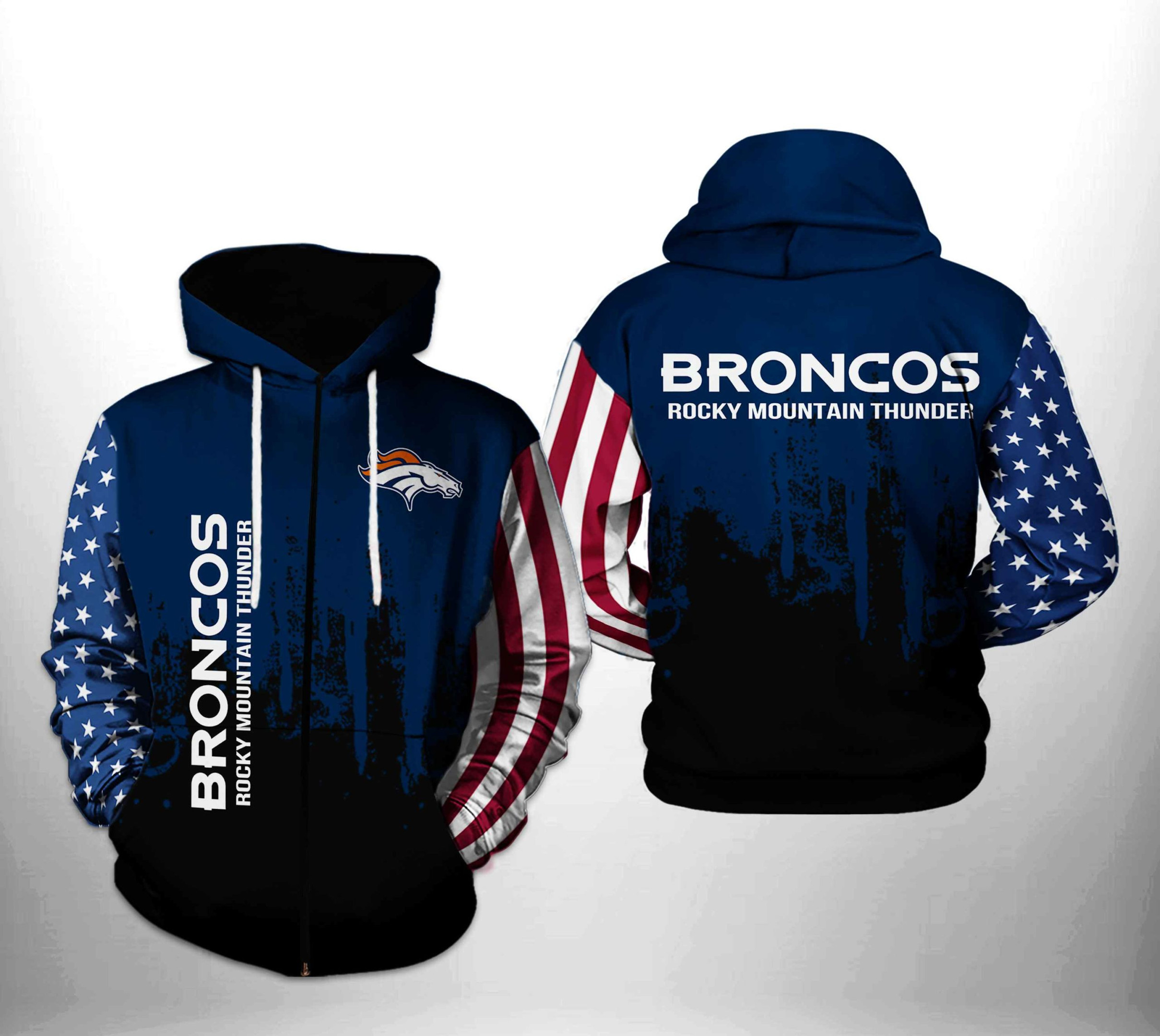 NFL Denver Broncos NFL Team US Hoodie  Zip Hoodie