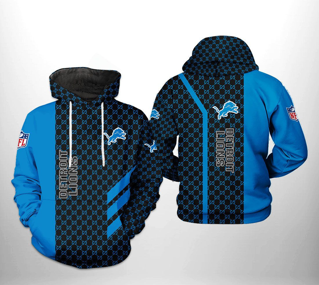 NFL Detroit Lions Mixed Pattern Hoodie  Zip Hoodie