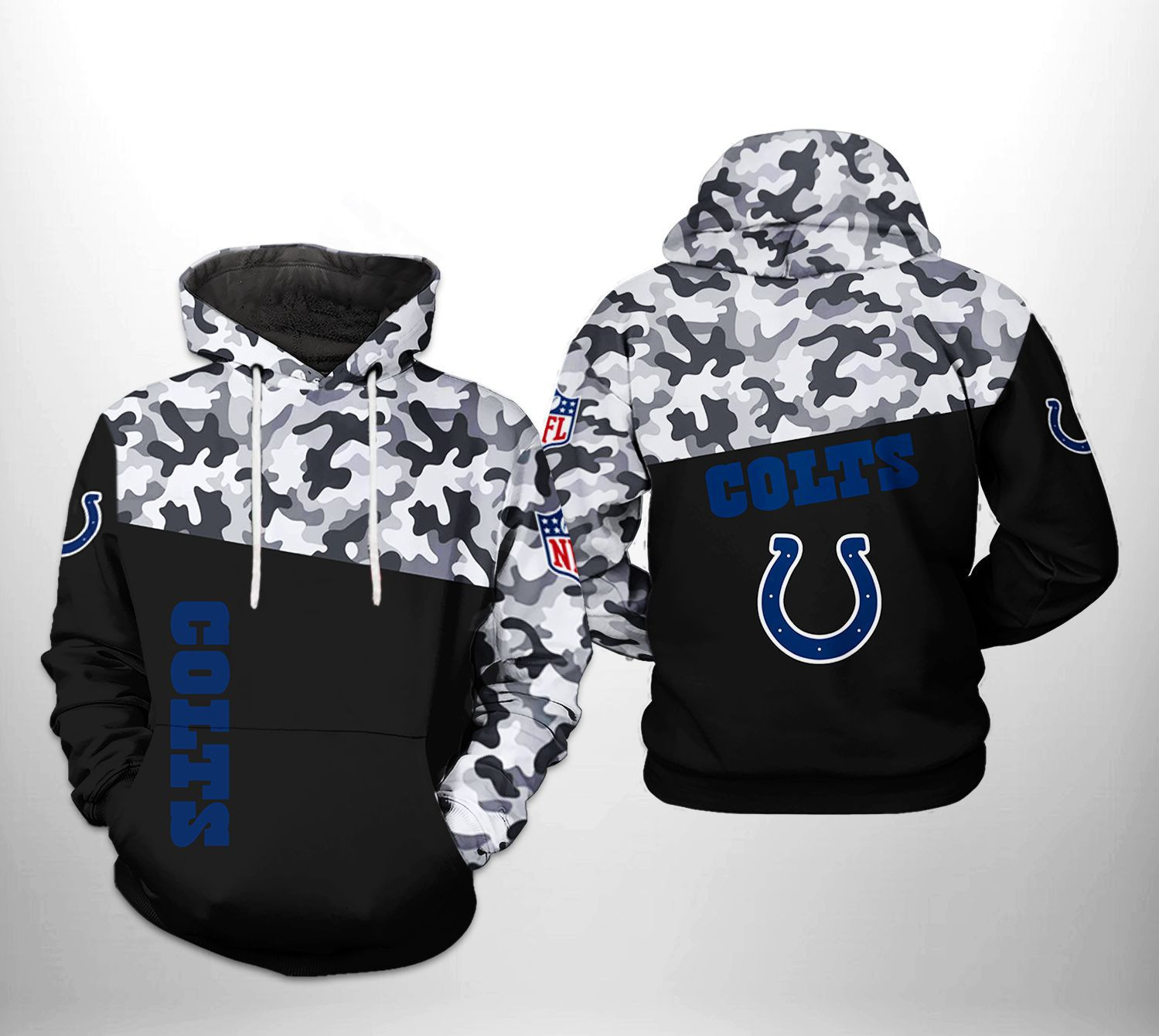 NFL Indianapolis Colts NFL Camo Veteran Team Hoodie  Zip Hoodie