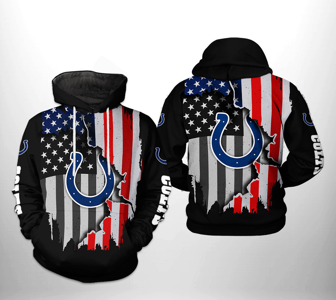 NFL Indianapolis Colts NFL US Flag Team Hoodie  Zip Hoodie Version 1133