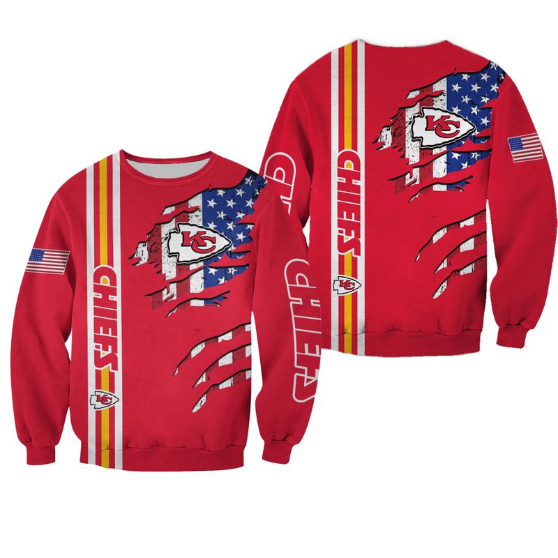 NFL Kansas City Chiefs American Flag Limited Edition Sweatshirt Hoodie Zipped Hoodie