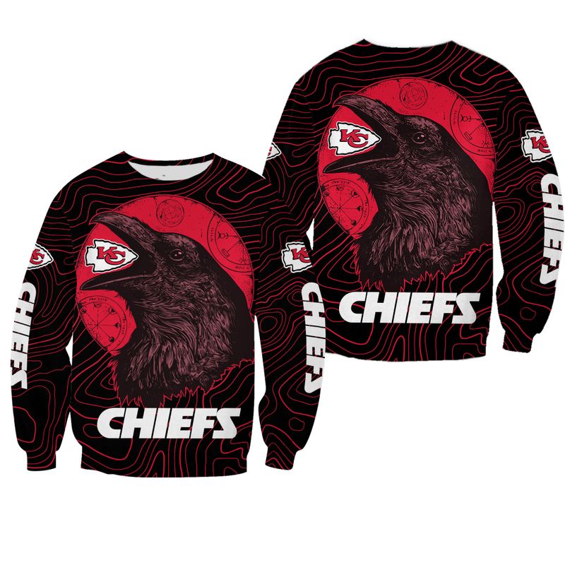 NFL Kansas City Chiefs Halloween Crow Limited Edition Sweatshirt Hoodie Zipped Hoodie