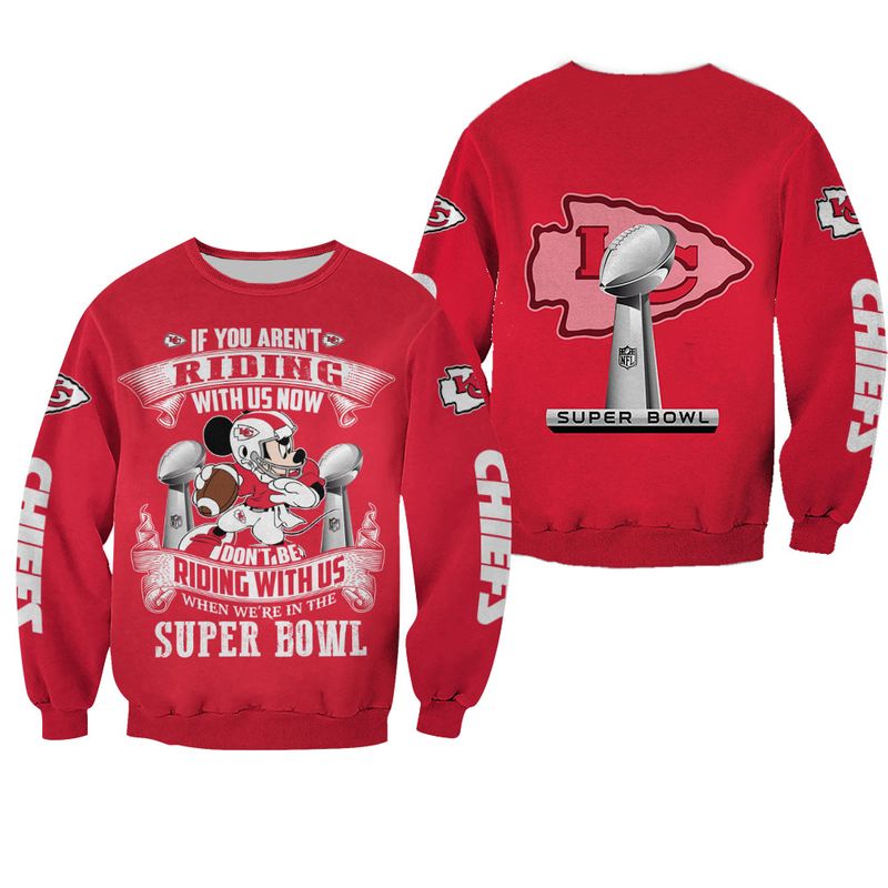 NFL Kansas City Chiefs MICKEY MOUSE Limited Edition All Over Print Sweatshirt Hoodie Zipped Hoodie