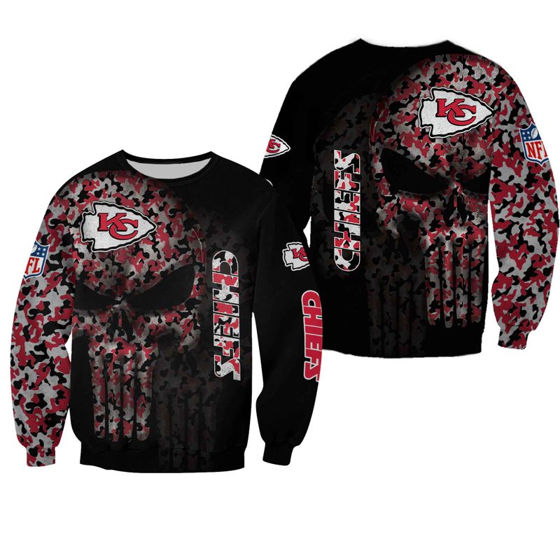 NFL Kansas City Chiefs Skull skull punisher Hoodie Version 198