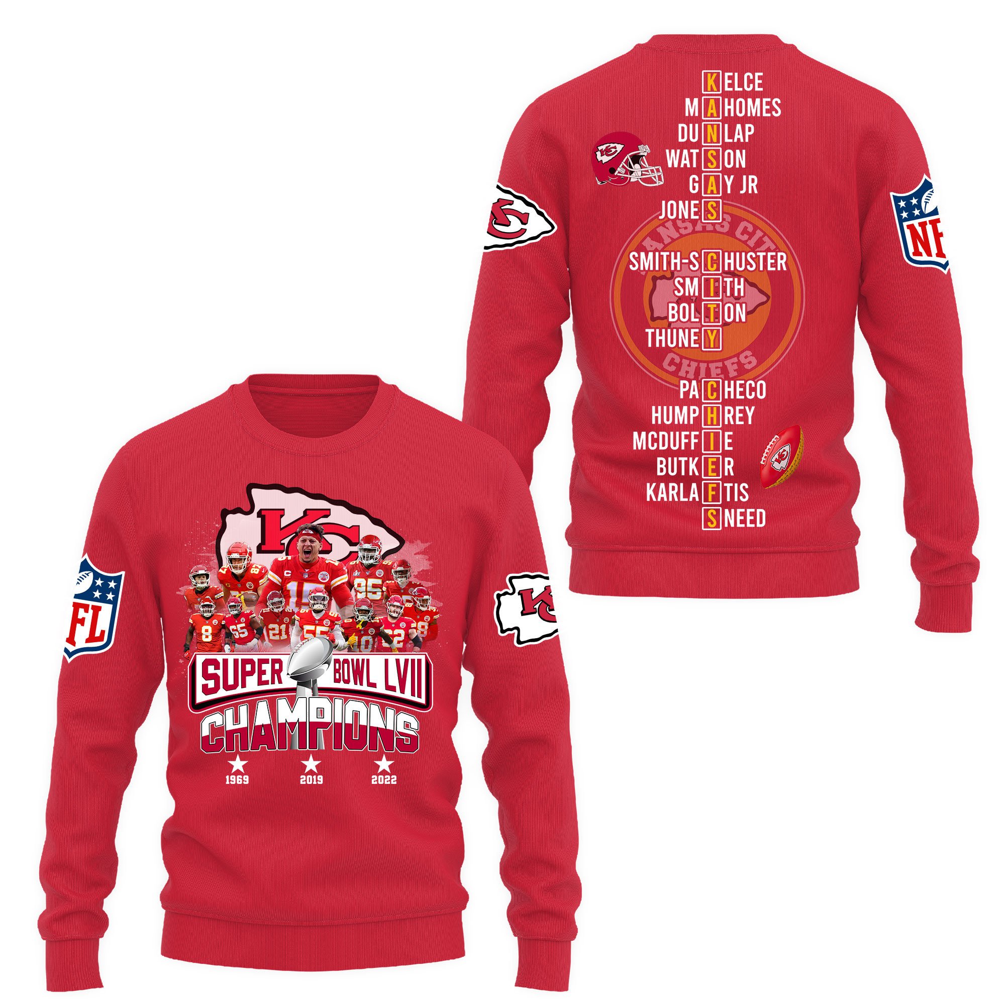 NFL Kansas City Chiefs Super Bowl LVII Champions Hoodie Version 186