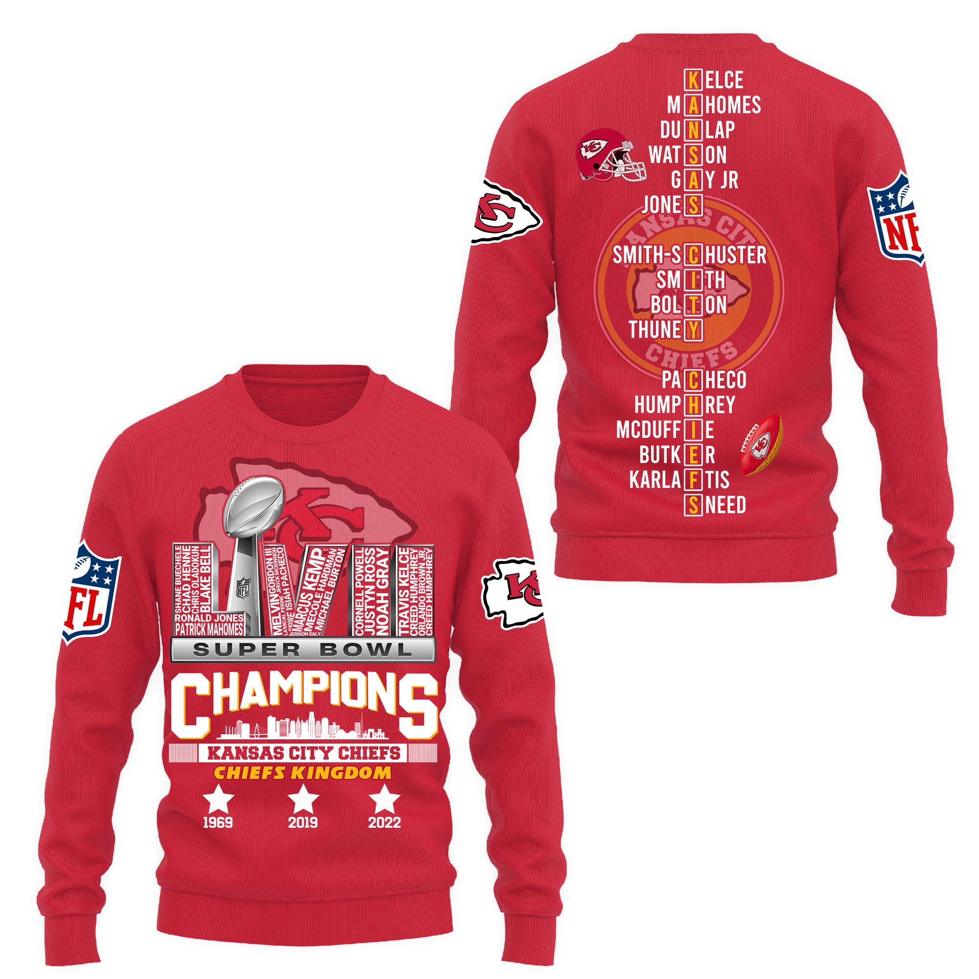 NFL Kansas City Chiefs Super Bowl LVII Champions Hoodie Version 190