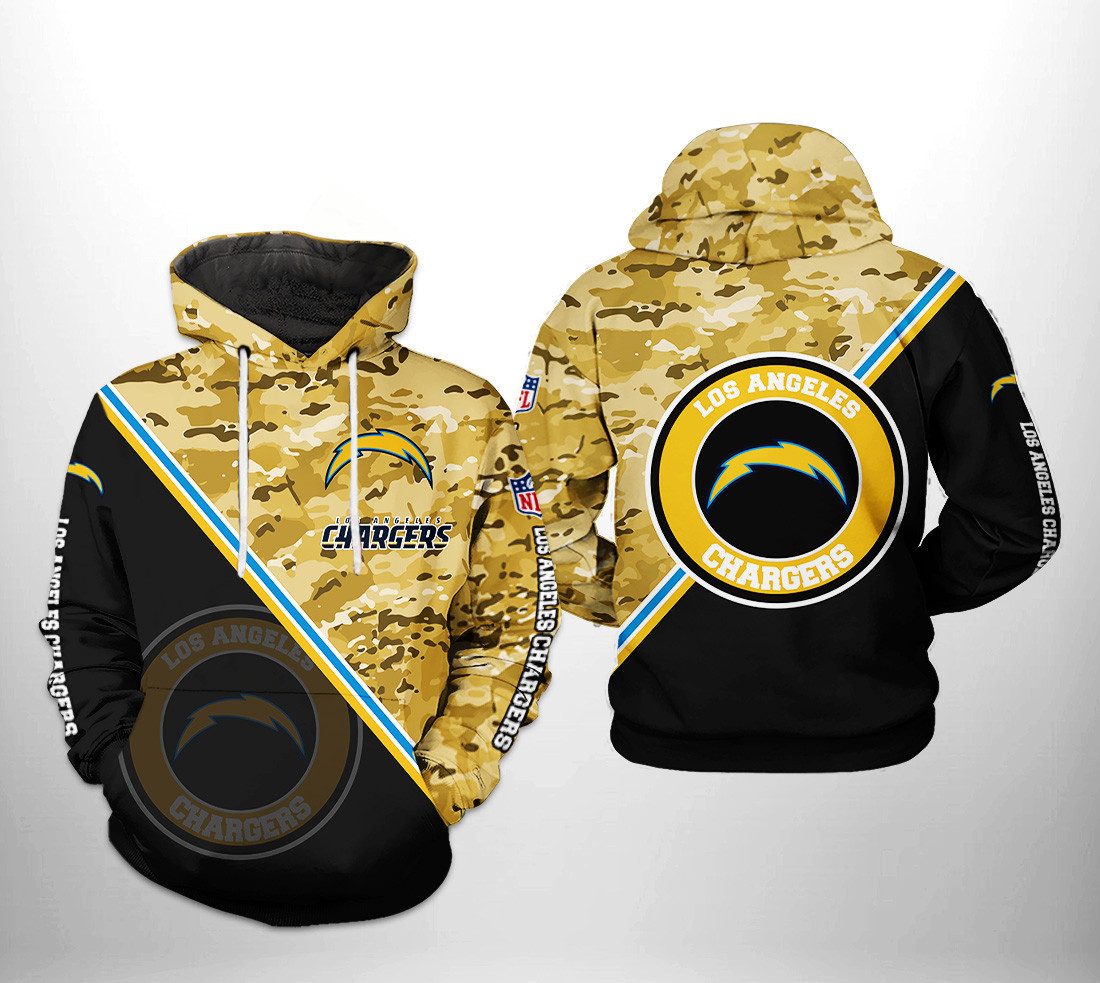 NFL Los Angeles Chargers NFL Camo Team Hoodie  Zip Hoodie