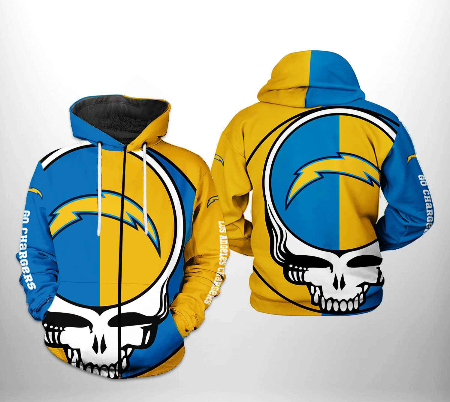 NFL Los Angeles Chargers NFL Grateful Dead Hoodie  Zip Hoodie
