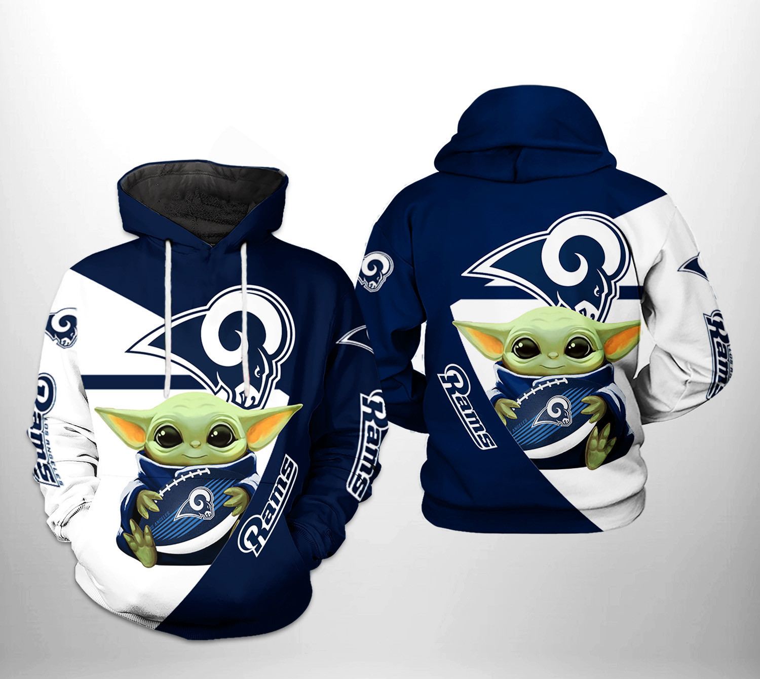 NFL Los Angeles Rams NFL Baby Yoda Team Hoodie  Zip Hoodie