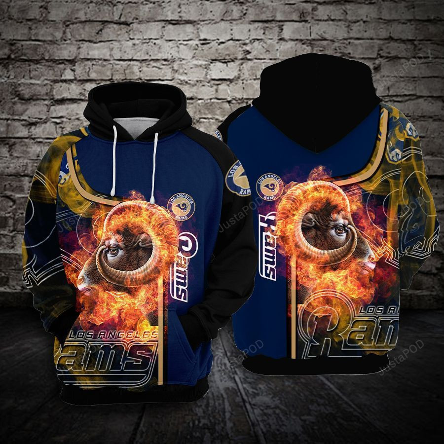NFL Los Angeles Rams Nfl Football Goat Fire Hoodie  Zip Hoodie