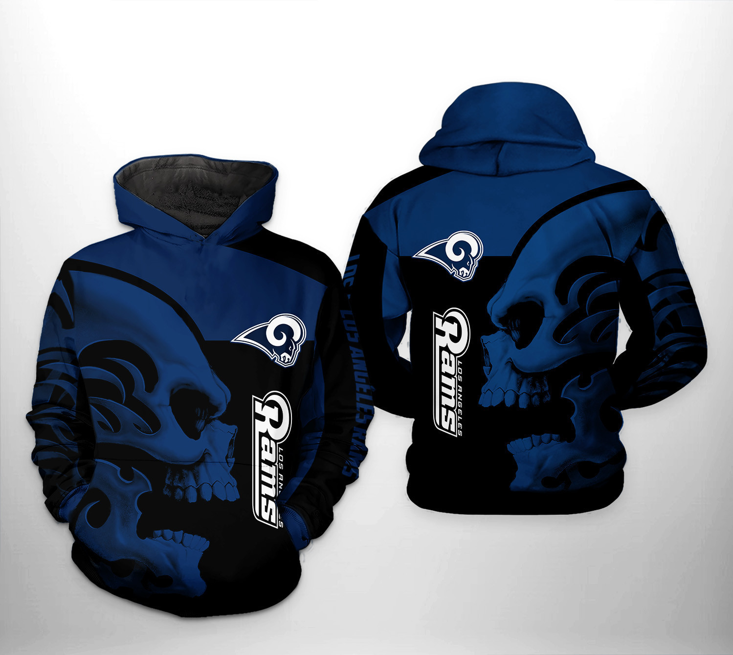 NFL Los Angeles Rams NFL Skull Hoodie  Zip Hoodie Gift For Sport Music Fans