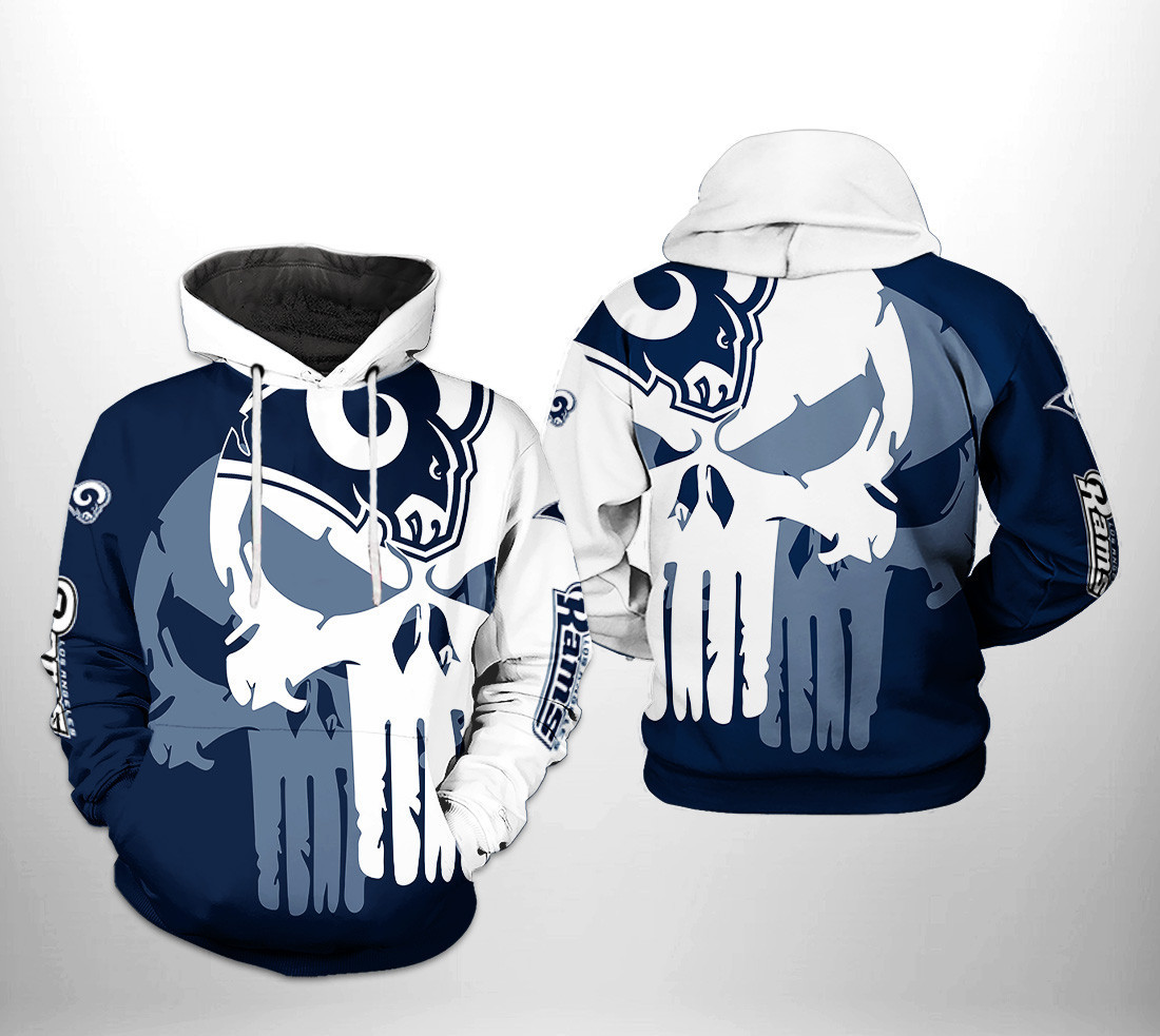NFL Los Angeles Rams NFL Team Skull Hoodie  Zip Hoodie