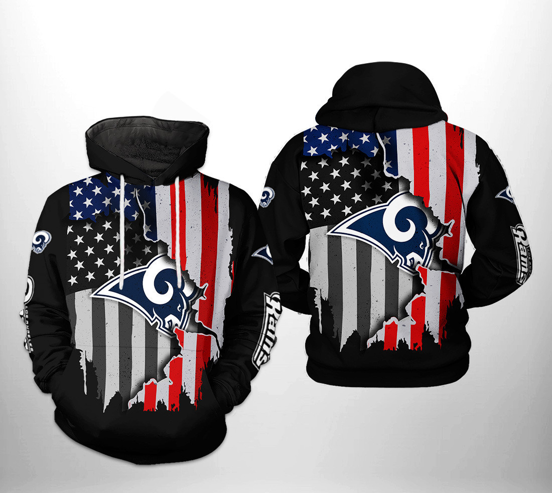 NFL Los Angeles Rams NFL US Flag Team Hoodie  Zip Hoodie Version 470