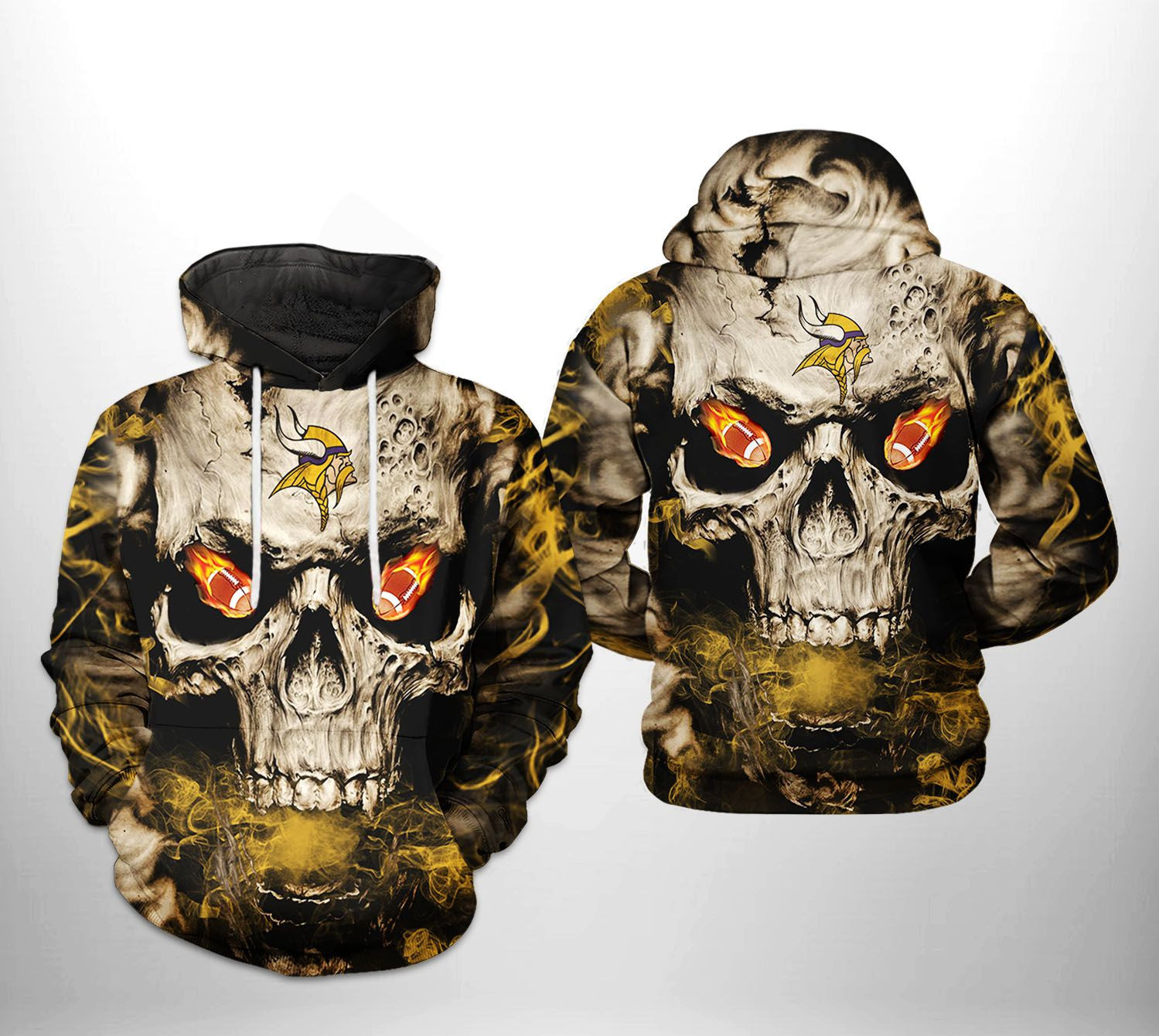 NFL Minnesota Vikings NFL Skull Team Hoodie