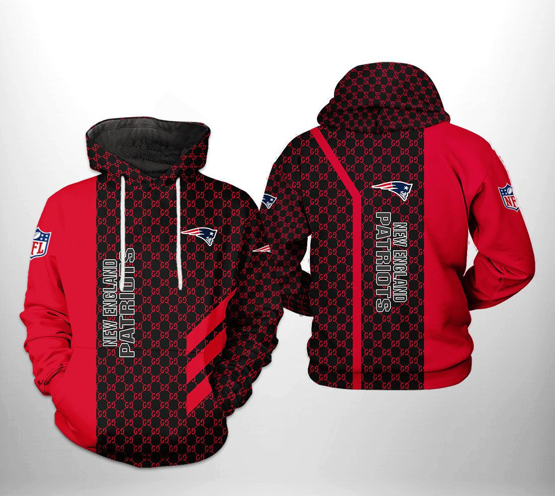 NFL New England Patriots NFL Team Pattern Mix Hoodie  Zip Hoodie