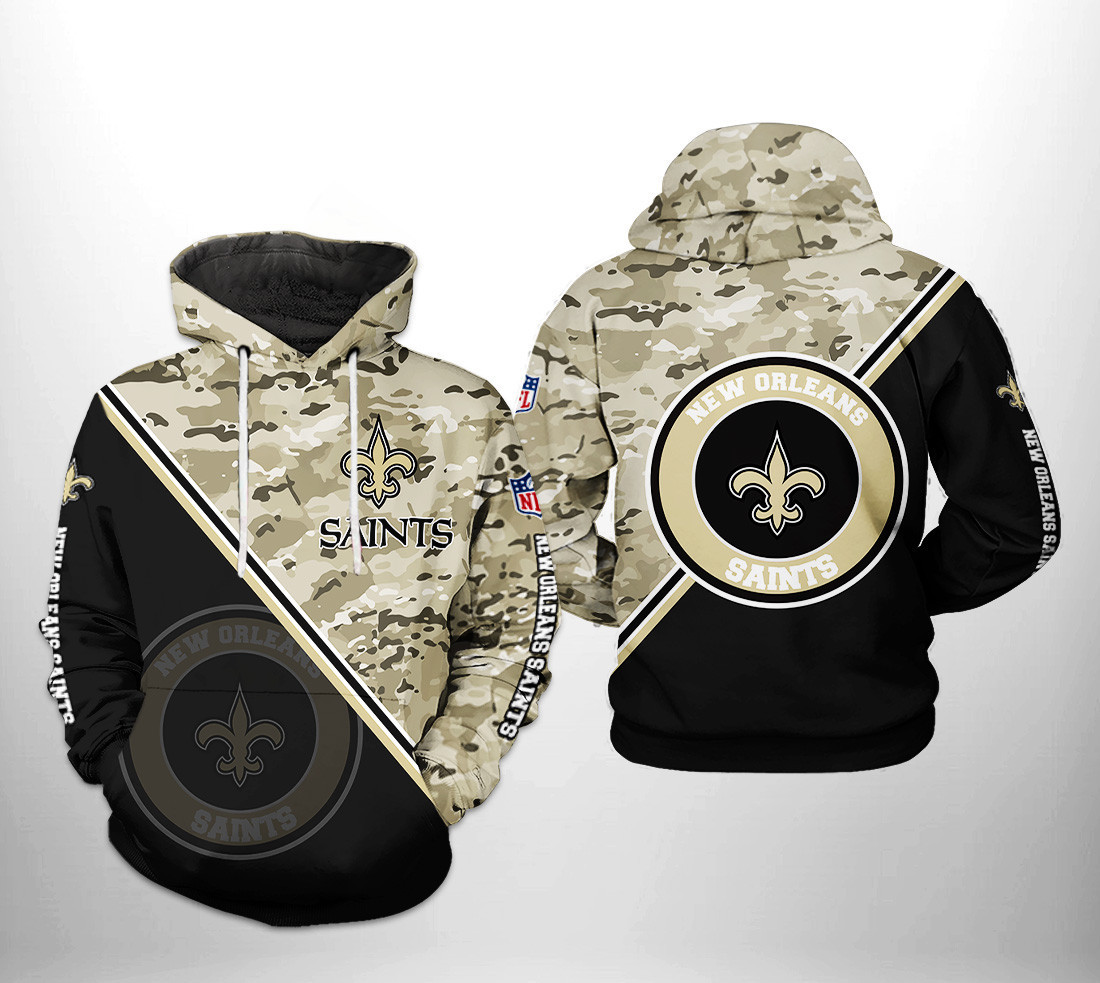 NFL New Orleans Saints NFL Camo Team Hoodie  Zip Hoodie