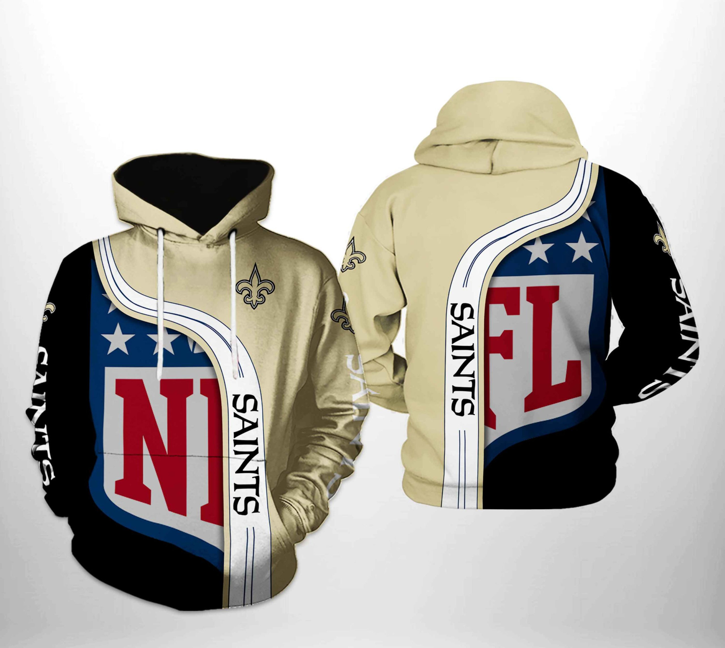 NFL New Orleans Saints NFL Team Hoodie  Zip Hoodie Version 1248