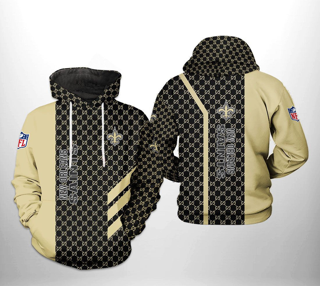 NFL New Orleans Saints NFL Team Pattern Mix Hoodie  Zip Hoodie