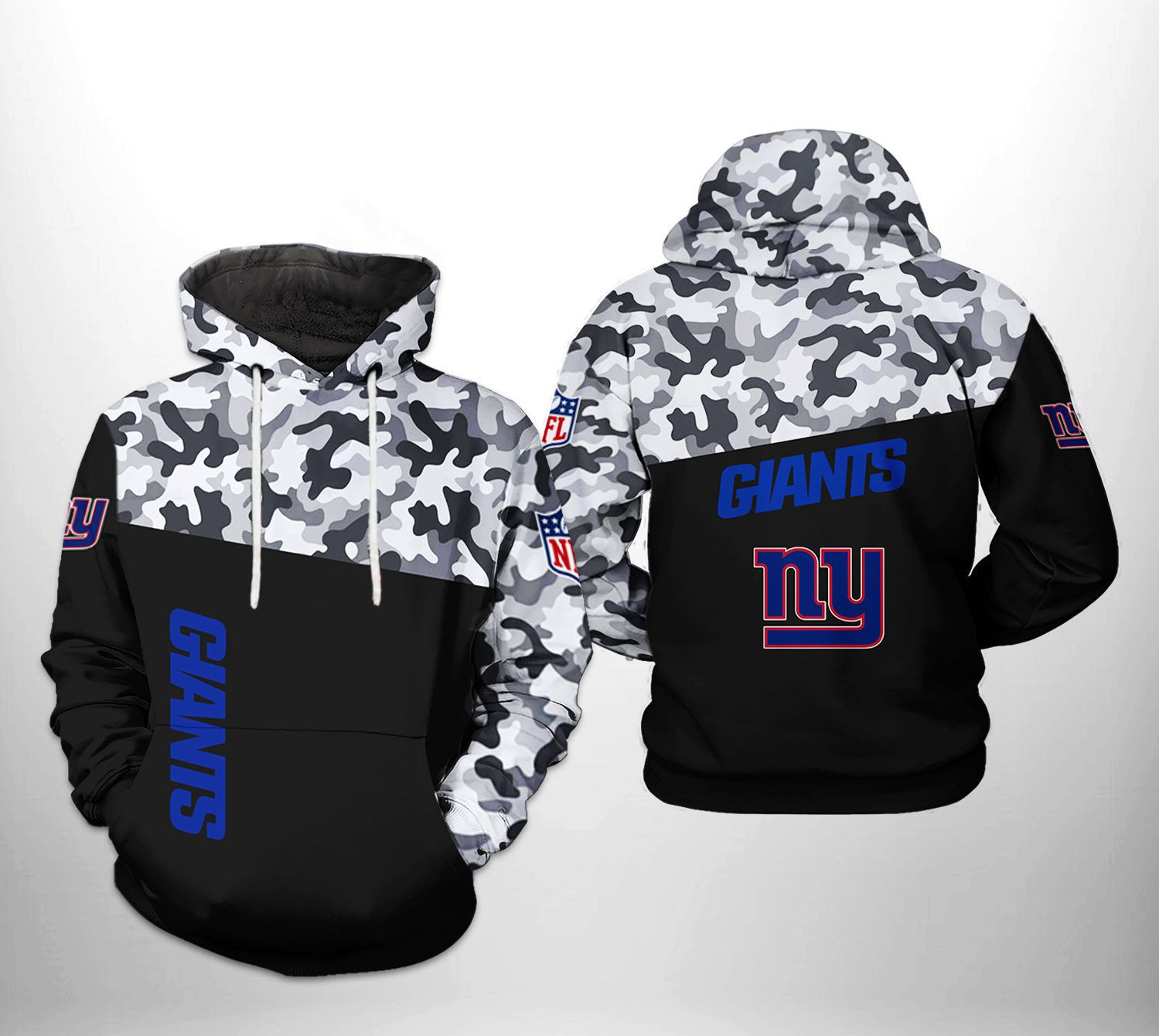 NFL New York Giants NFL Camo Veteran Team Hoodie  Zip Hoodie