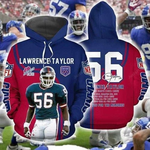 NFL New York Giants Nfl Football Lawrance Taylor Hoodie  Zip Hoodie