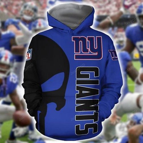 NFL New York Giants Nfl Skull New York Giants Hoodie  Zip Hoodie