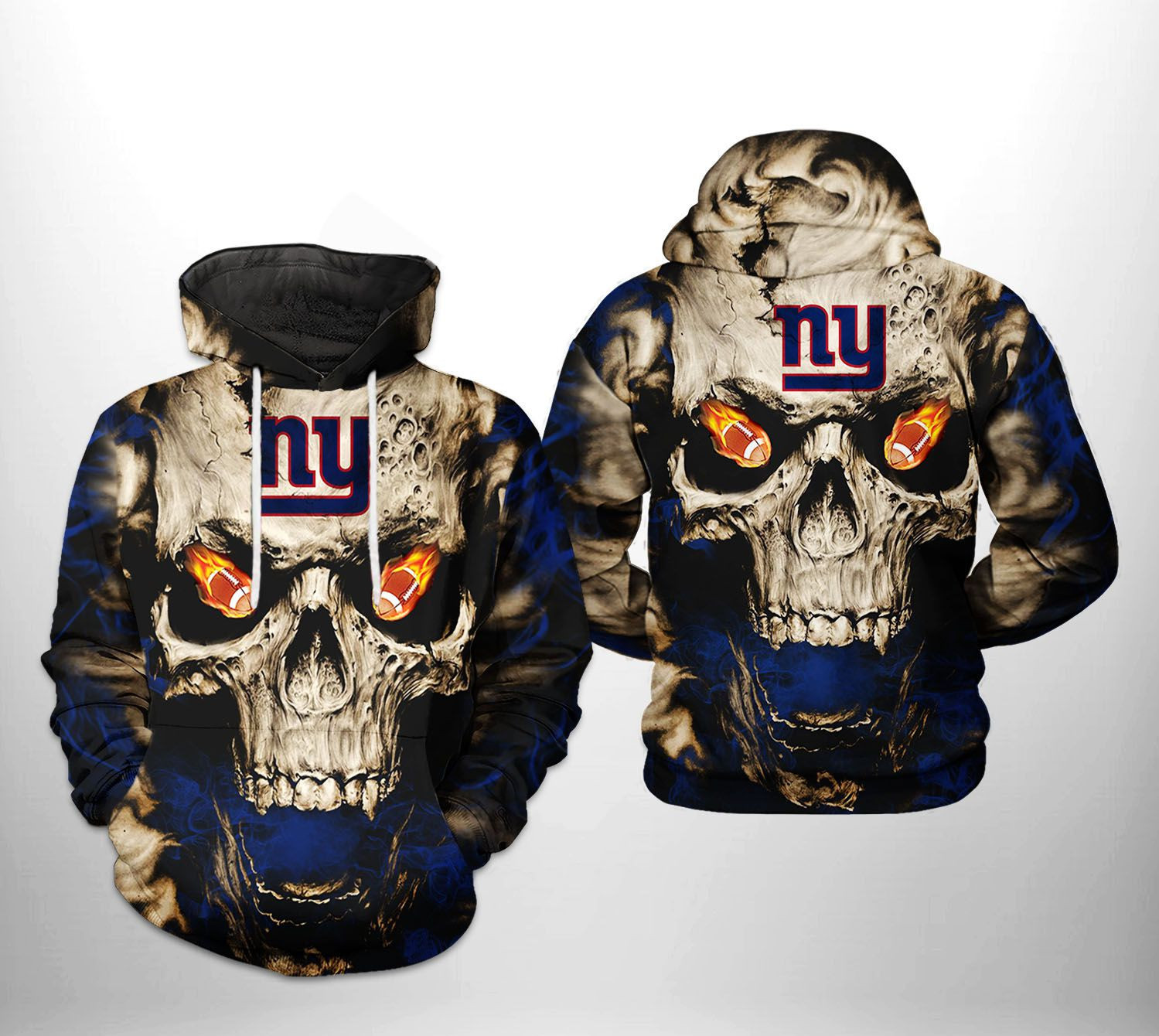 NFL New York Giants NFL Skull Team Hoodie  Zip Hoodie