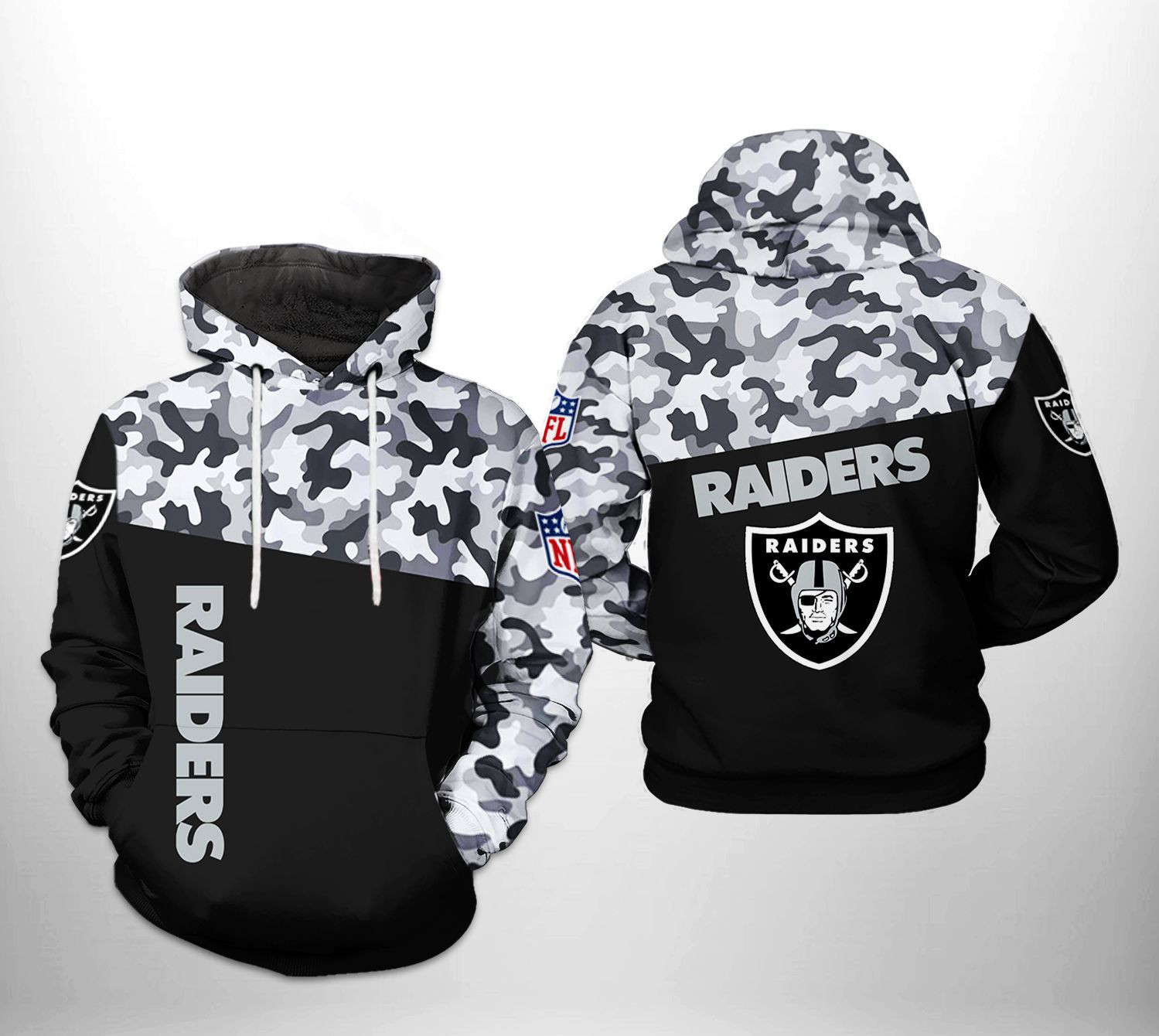 NFL Oakland Raiders NFL Camo Veteran Team Hoodie  Zip Hoodie