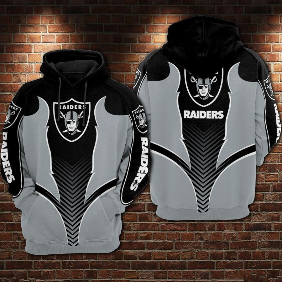NFL Oakland Raiders Nfl Football Gray Hoodie  Zip Hoodie V1