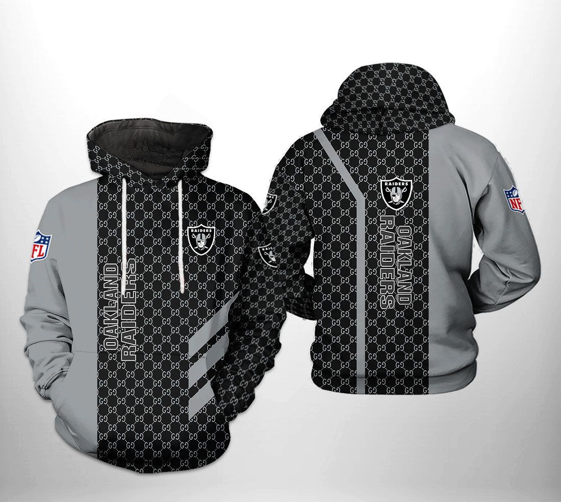 NFL Oakland Raiders NFL Team Pattern Mix Hoodie  Zip Hoodie