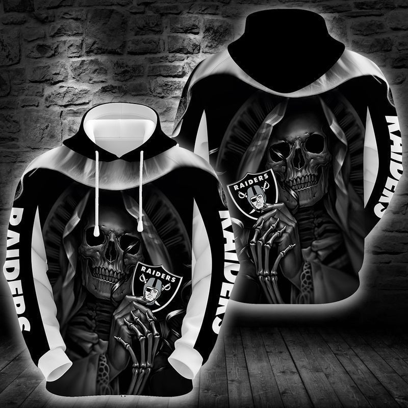 NFL Oakland Raiders Skull Hoodie  Zip Hoodie