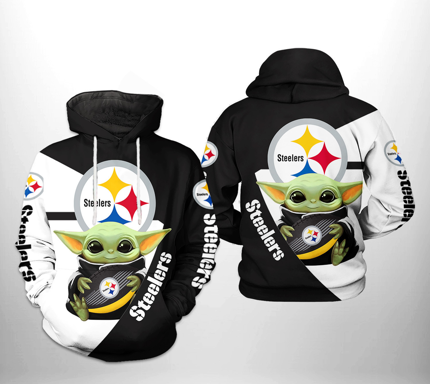 NFL Pittsburgh Steelers NFL Baby Yoda Team Hoodie  Zip Hoodie