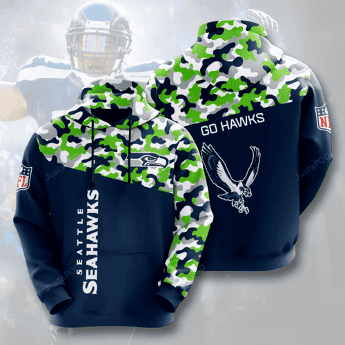 NFL Seattle Seahawks camo Hoodie Zip Hoodie