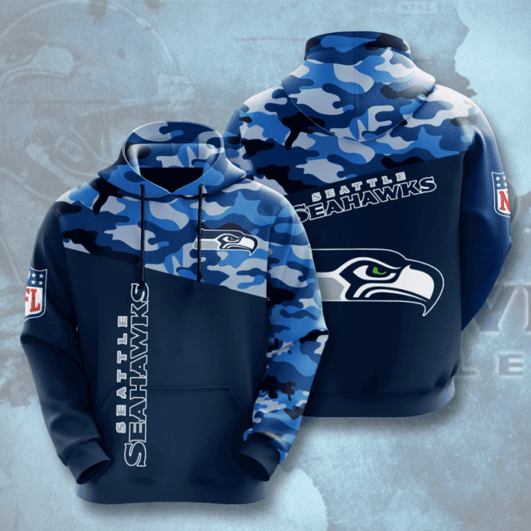 NFL Seattle Seahawks Camo Hoodie  Zip Hoodie Version 813