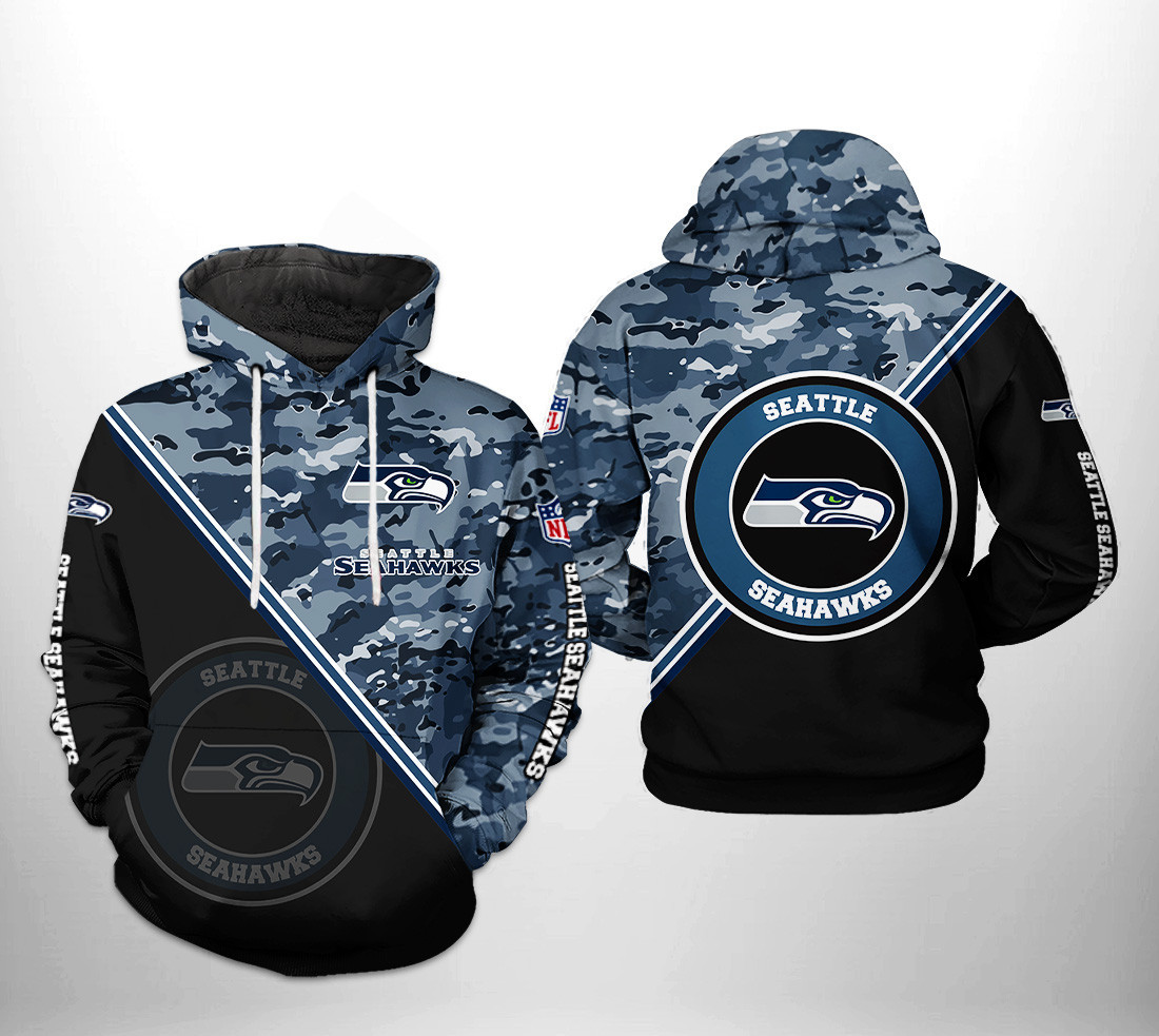 NFL Seattle Seahawks NFL Camo Team Hoodie  Zip Hoodie