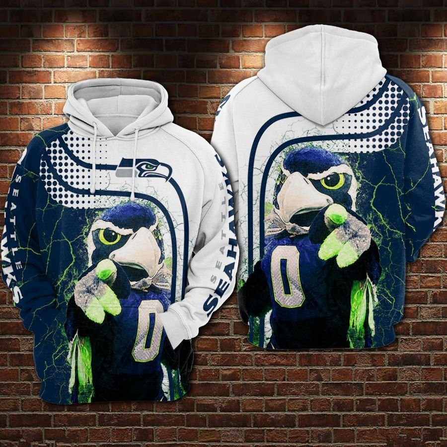 NFL Seattle Seahawks Nfl Football Blue Hoodie  Zip Hoodie
