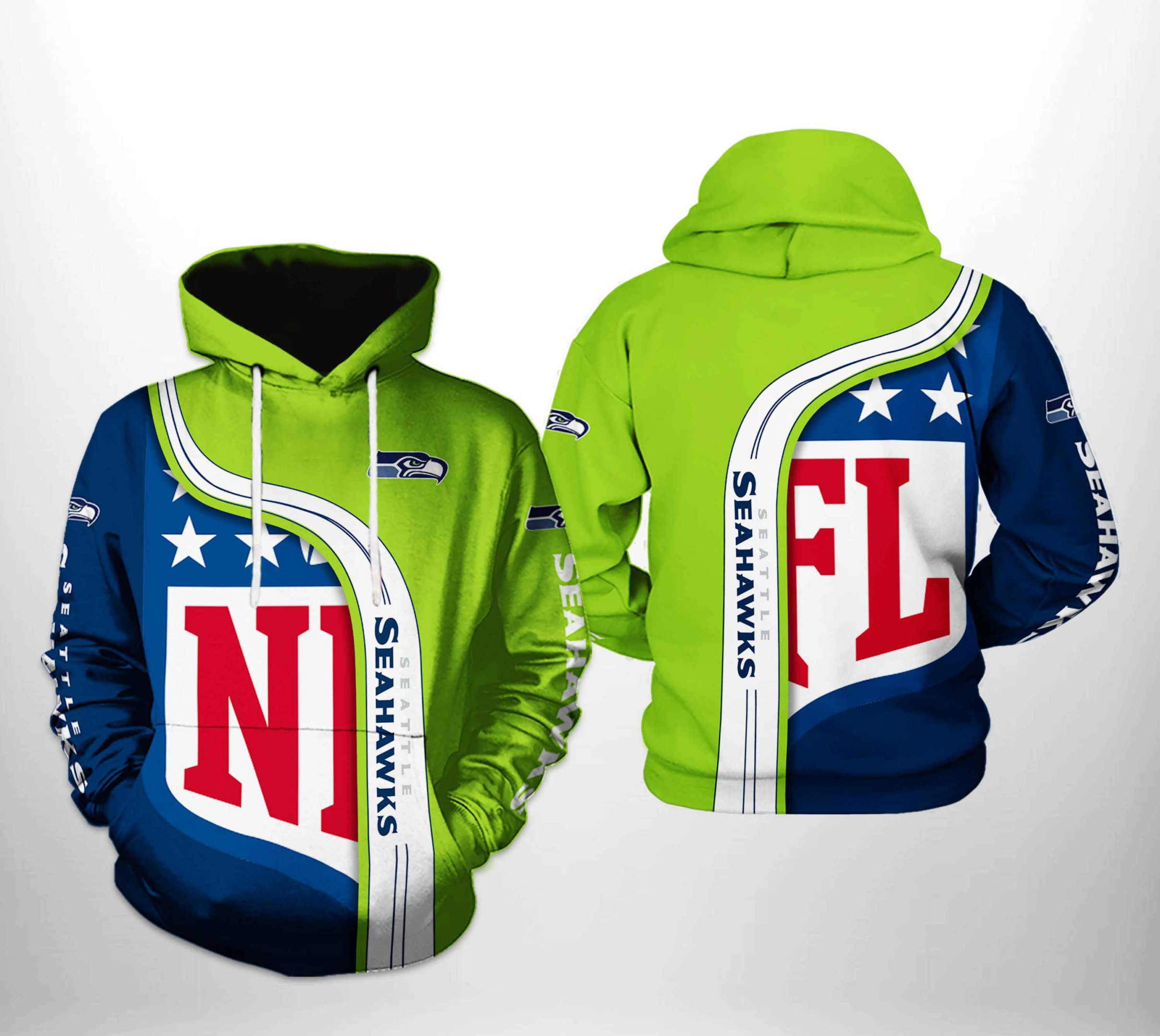 NFL Seattle Seahawks NFL Team Hoodie  Zip Hoodie Version 2167